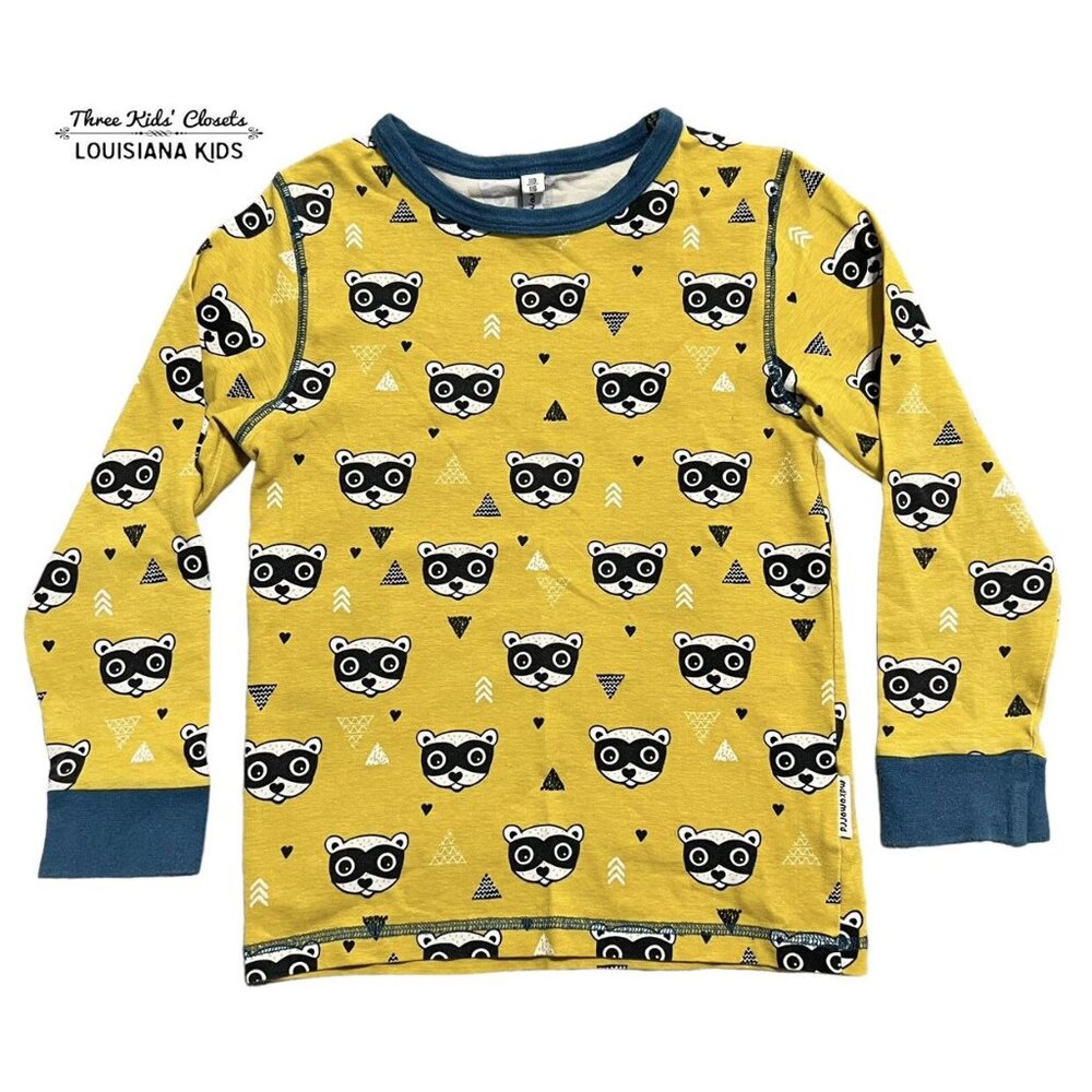 Maxomorra Sz 110/116 (5-6Y) Organic Bandit Print Shirt
